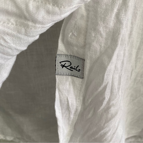 Rails Charli White Rose Gold Embroidered Star Button Down Blouse - Picture 7 of 12